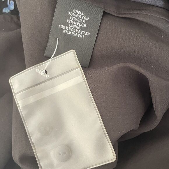 Maree Pour Toi Women’s Blue Floral Burnout Silk Shirt Dress Plus 20 2X NEW NWOT - Picture 10 of 12